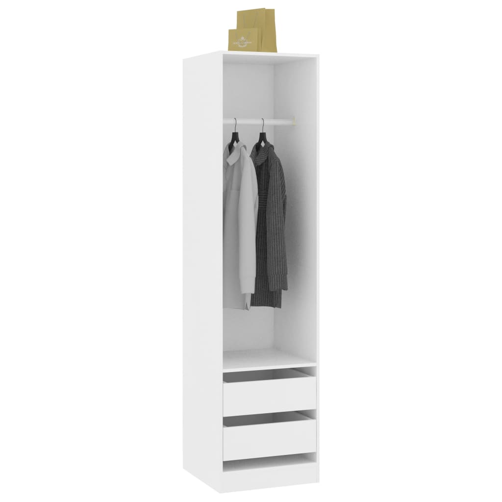 Armadio con Cassetti Bianco 50x50x200 cm in Legno Multistrato - homemem39