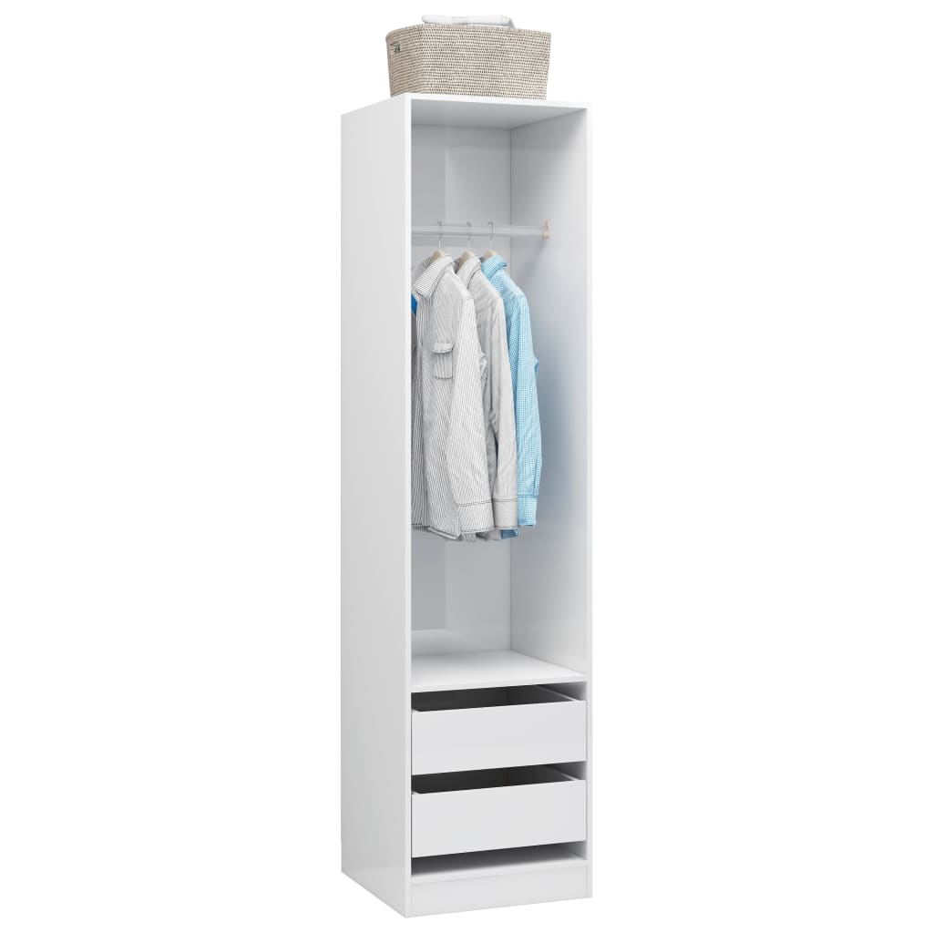 Armadio Cassetti Bianco Lucido 50x50x200 cm Legno Multistrato - homemem39