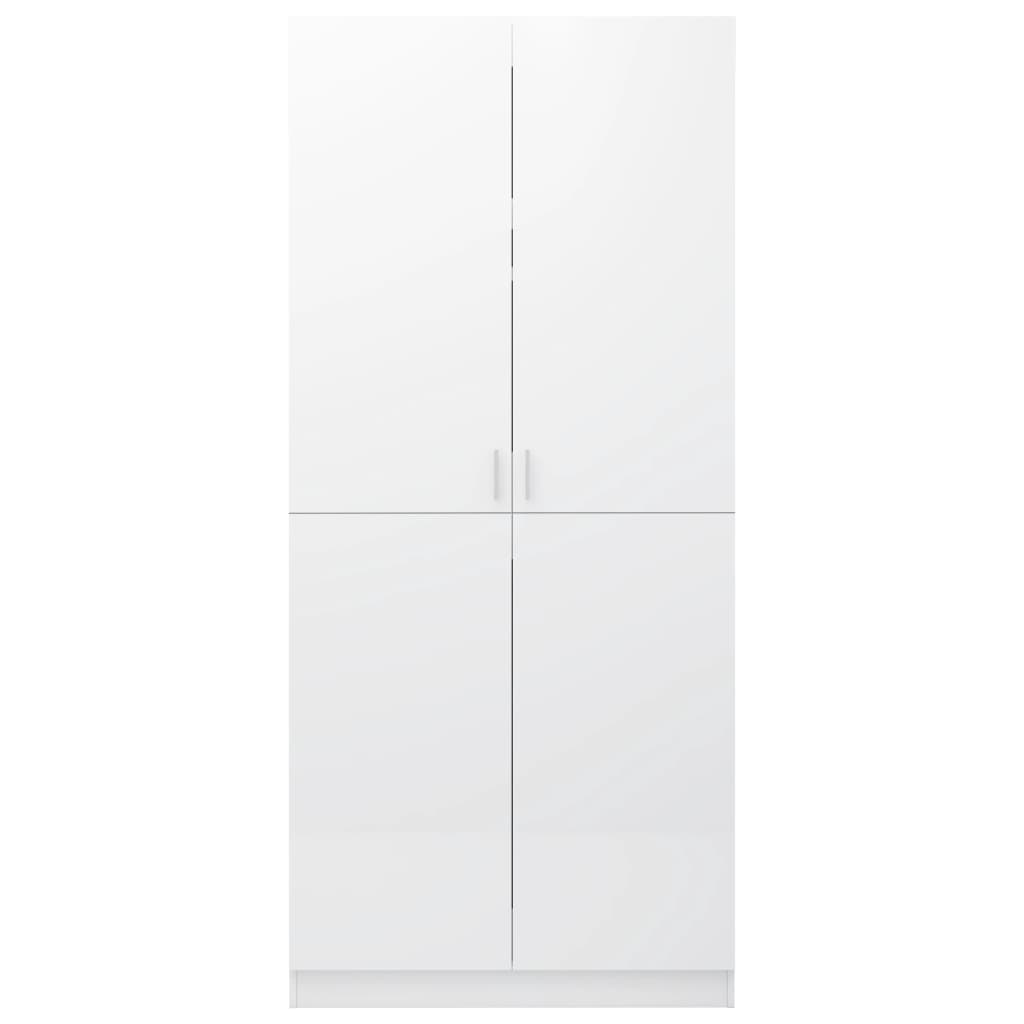 Armadio Bianco Lucido 80x52x180 cm in Legno Multistrato - homemem39