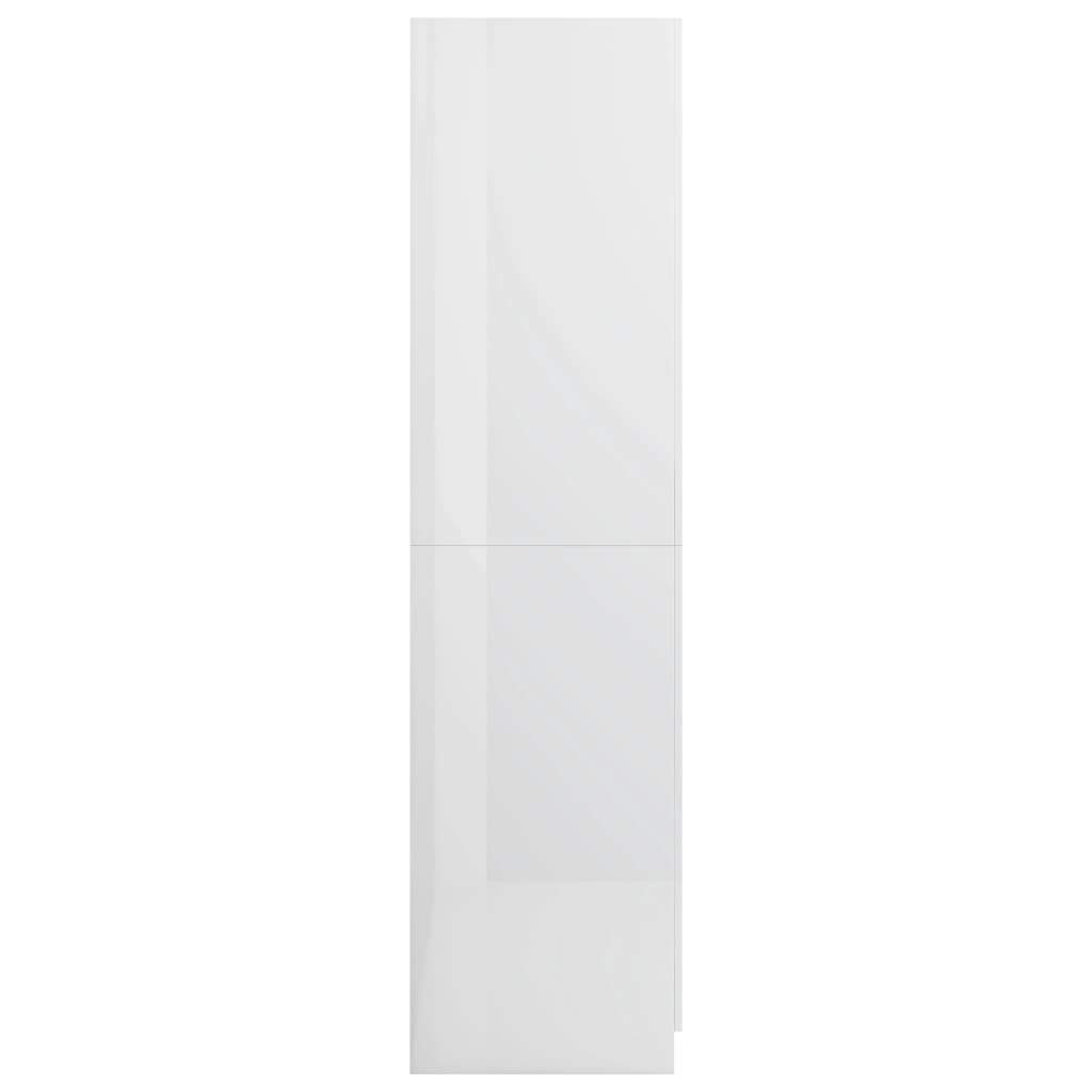 Armadio Bianco Lucido 80x52x180 cm in Legno Multistrato - homemem39