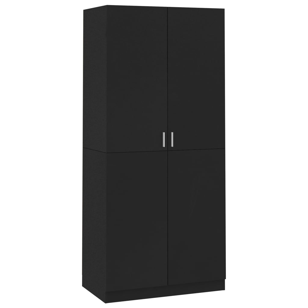 Armadio Nero 90x52x200 cm in Legno Multistrato - homemem39