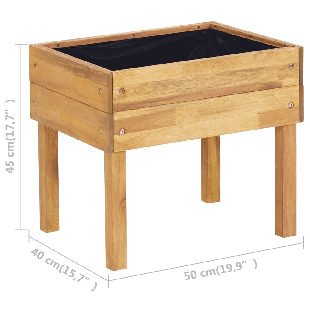 Fioriera Rialzata 50x40x45 cm in Massello di Acacia | homemem39