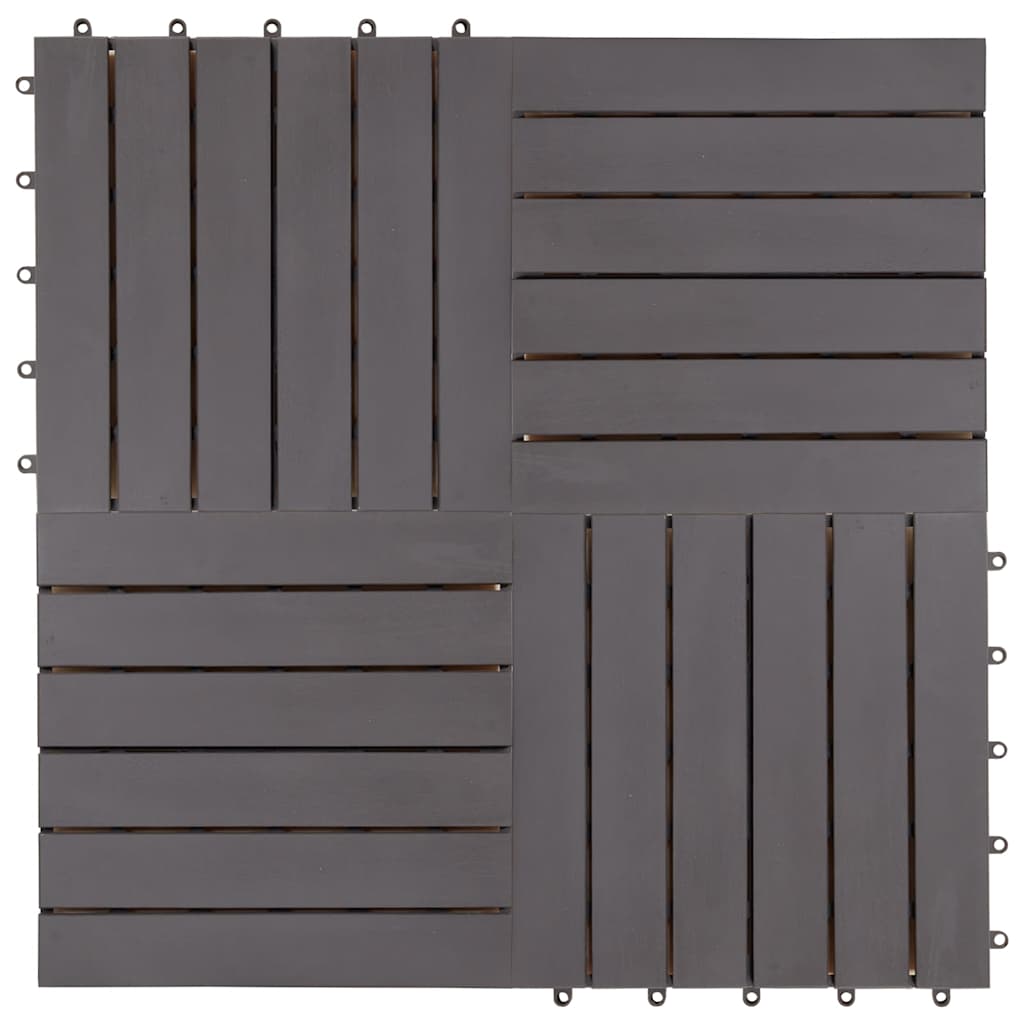 Pannelli Decking 10 pz Grigio Slavato 30x30cm Massello d'Acacia - homemem39