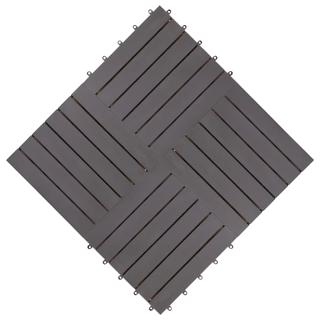 Pannelli Decking 10 pz Grigio Slavato 30x30cm Massello d'Acacia - homemem39