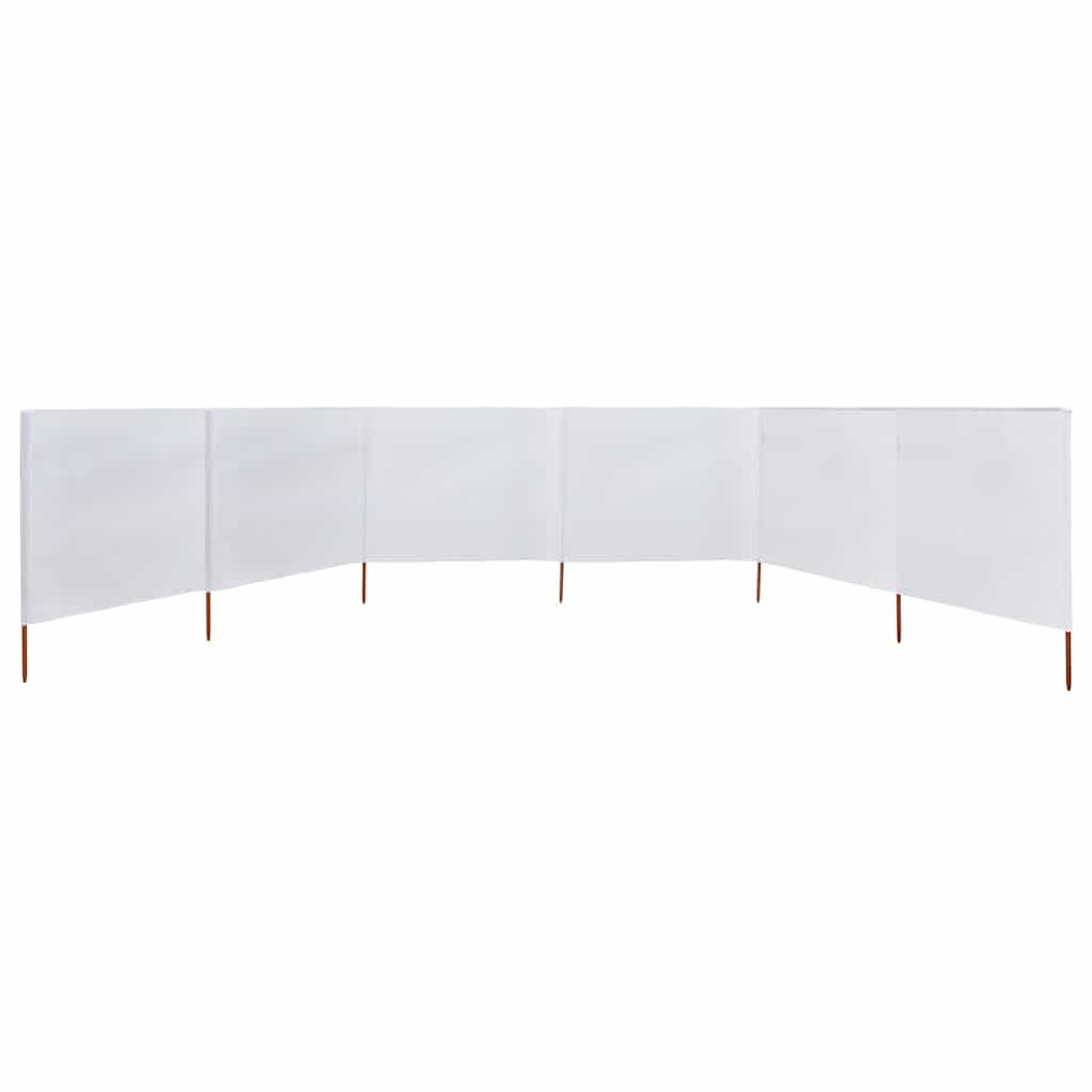 Paravento a 6 Pannelli in Tessuto 800x120 cm Bianco Sabbia - homemem39