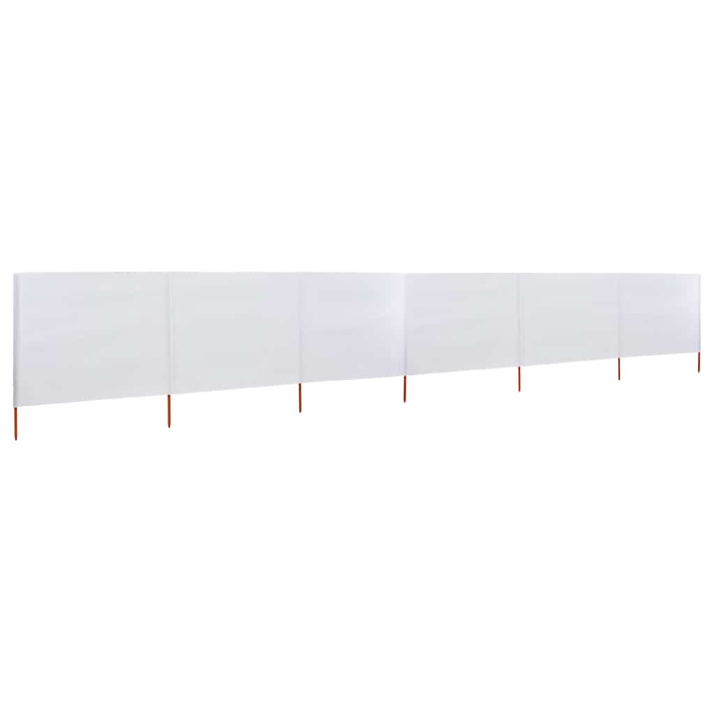 Paravento a 6 Pannelli in Tessuto 800x160 cm Bianco Sabbia - homemem39