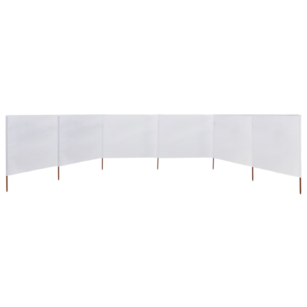 Paravento a 6 Pannelli in Tessuto 800x160 cm Bianco Sabbia - homemem39
