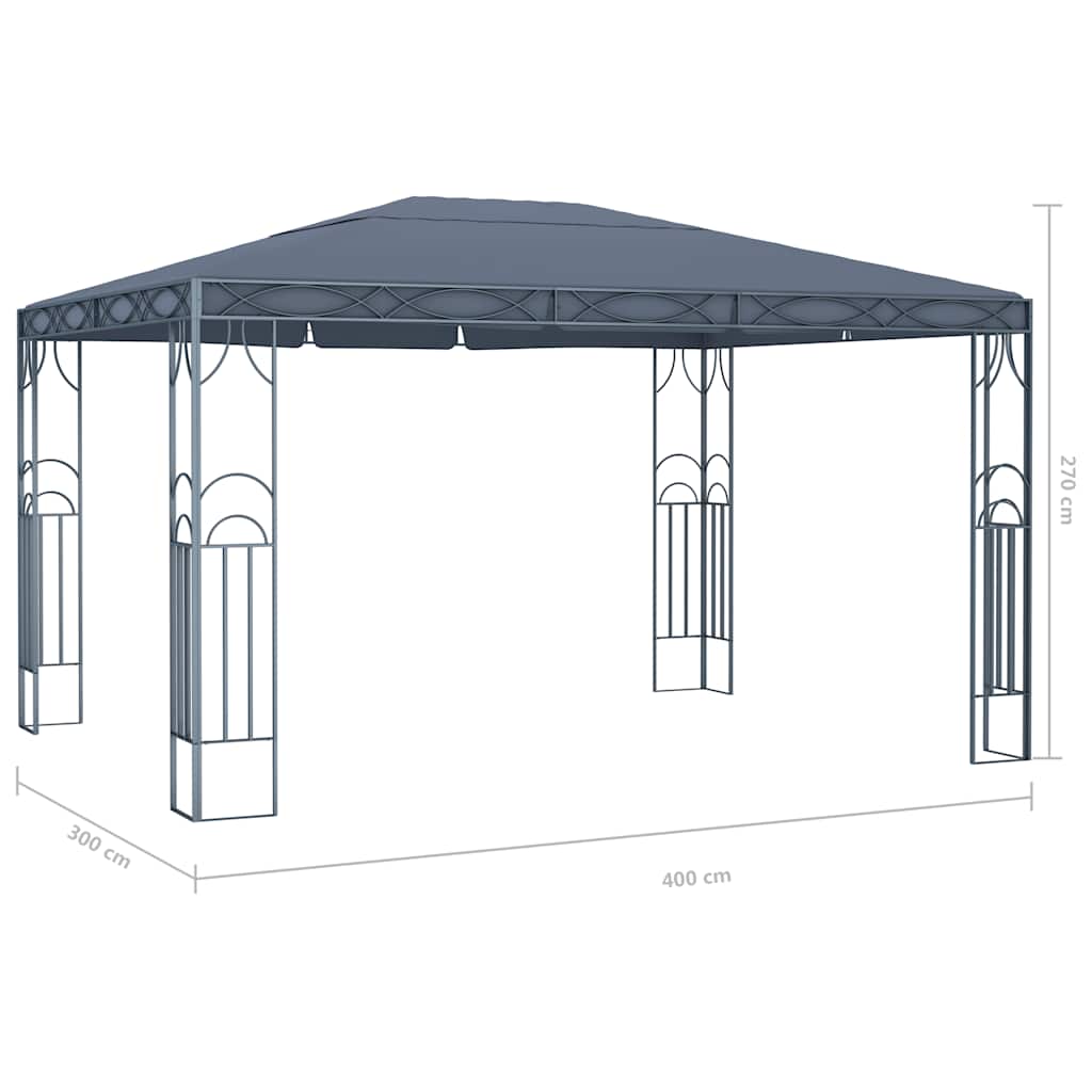 Gazebo 400x300 cm Antracite | homemem39