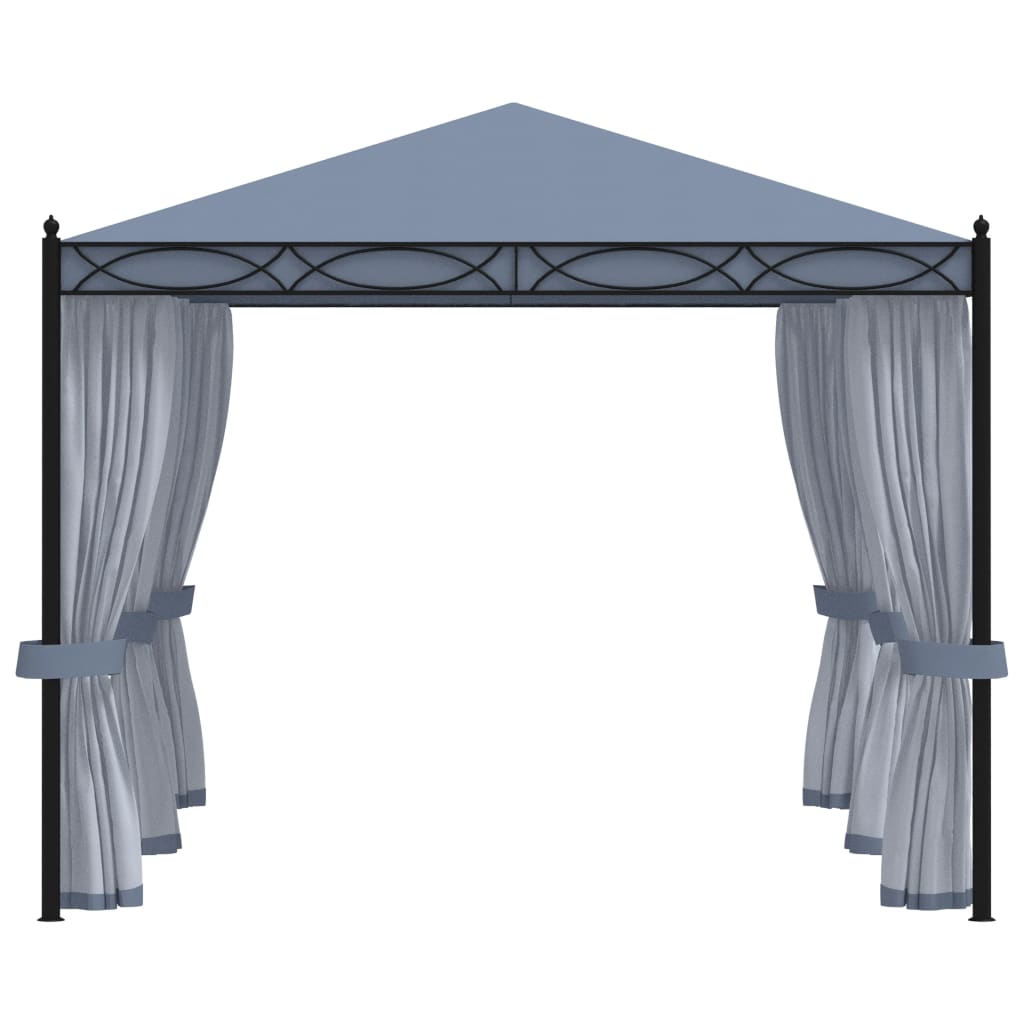Gazebo con Schermi a Rete 3x4 cm Antracite in Acciaio - homemem39