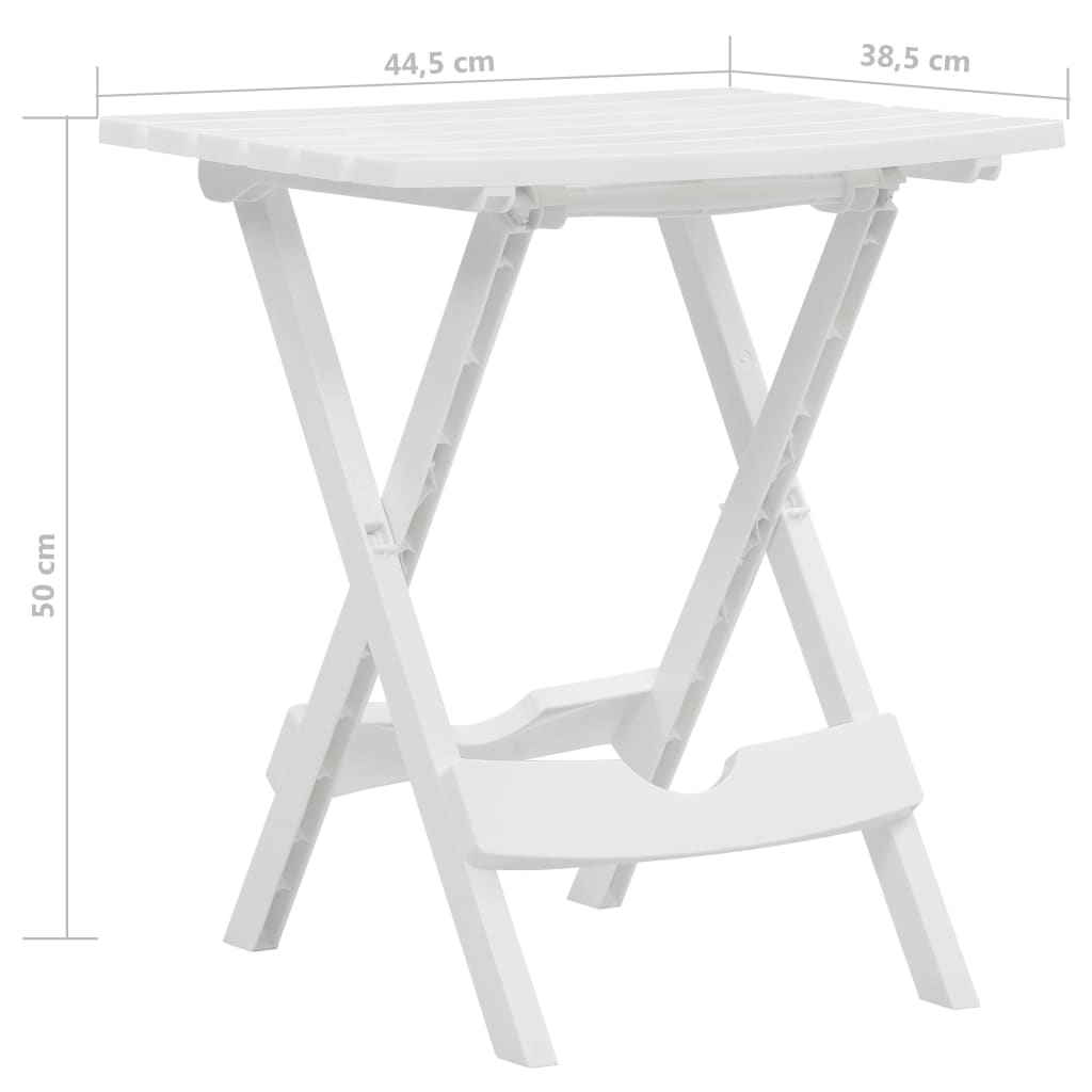 Folding Garden Table 45.5x38.5x50cm White