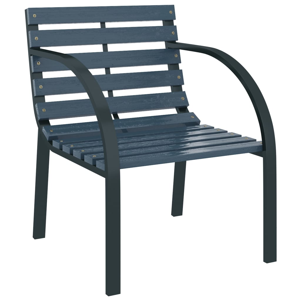 Sedie da Giardino 2 pz Grigie in Legno - homemem39