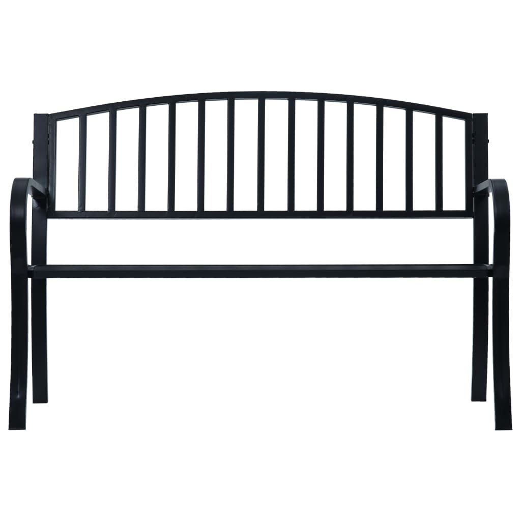 Panchina da Giardino 125 cm Nera in Acciaio - homemem39