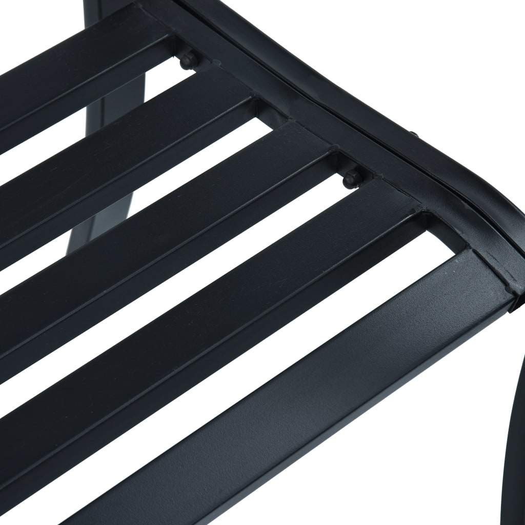 Panchina da Giardino 125 cm Nera in Acciaio - homemem39