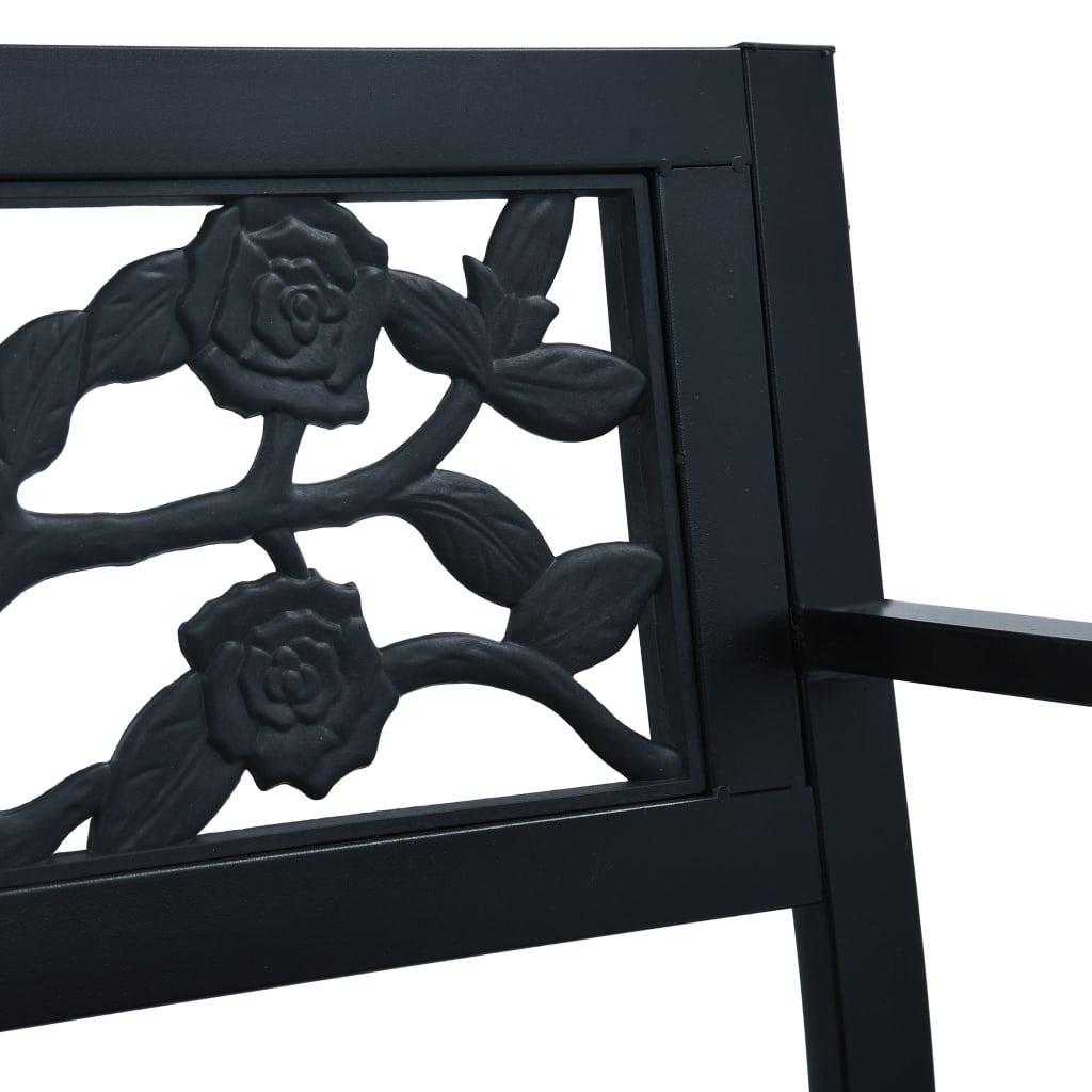 Panchina da Giardino 125 cm Nera in Acciaio - homemem39