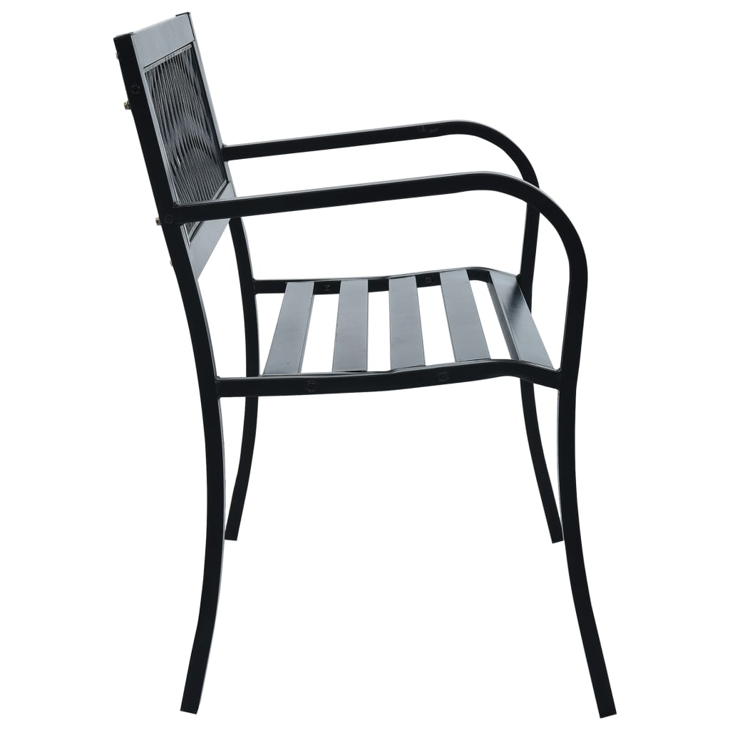 Panchina da Giardino 125 cm Nera in Acciaio - homemem39