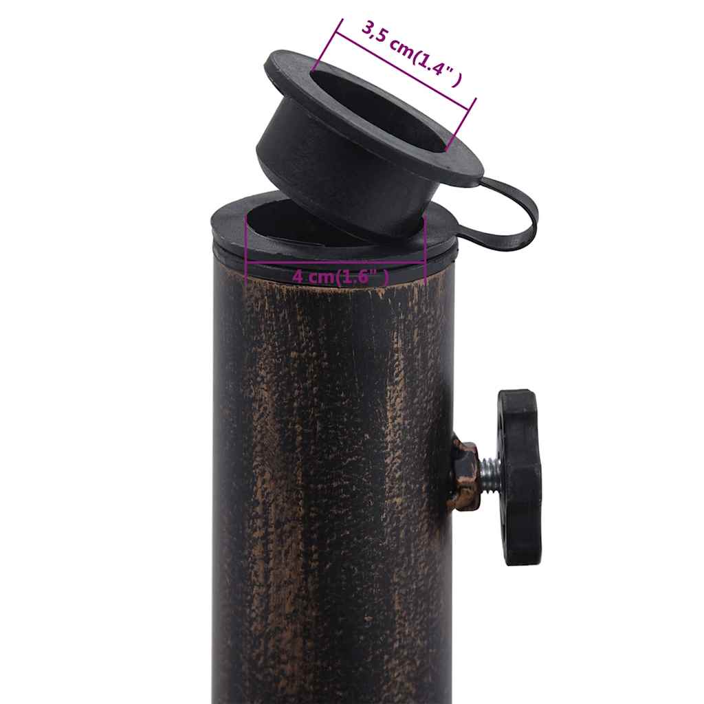 Base Ombrellone Nero e Bronzo 9 kg 40 cm in Ghisa | homemem39