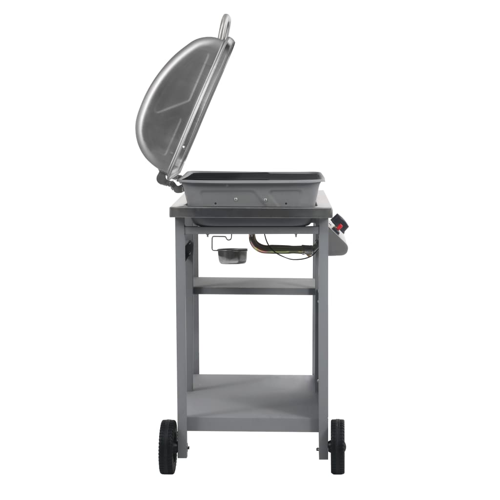 Barbecue e Griglia a Gas con 3 Ripiani e Tavolinetto Argento - homemem39