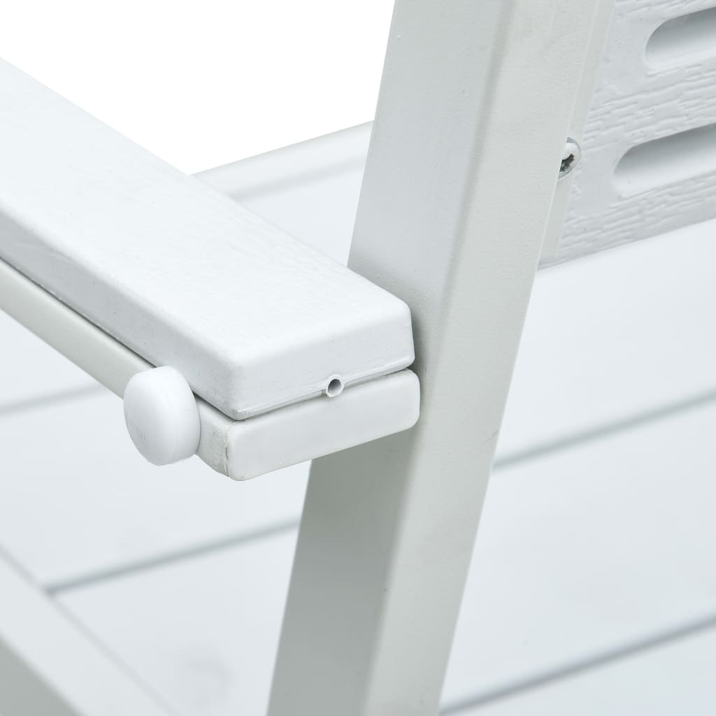 Sedie da Giardino 4 pz Bianche in HDPE Aspetto Legno - homemem39
