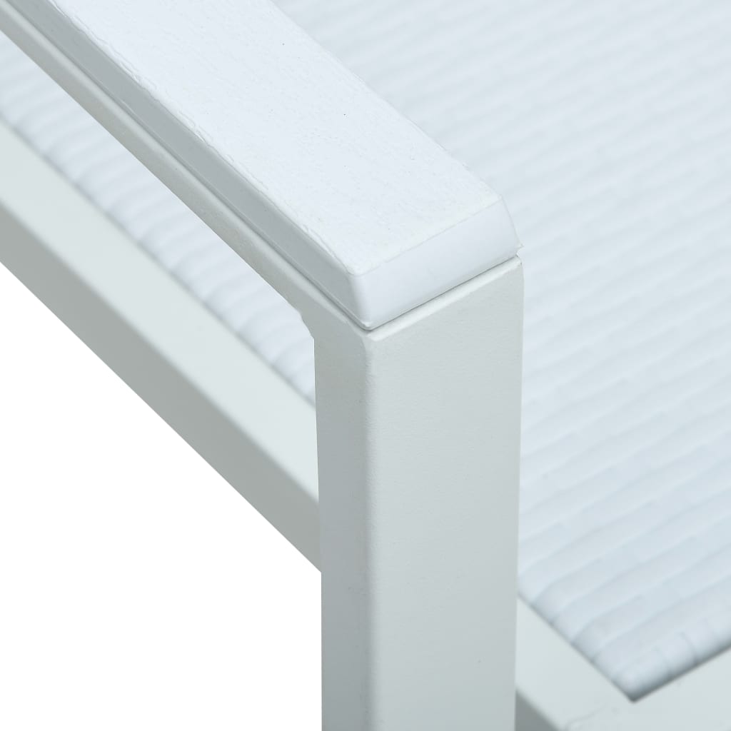 Sedie da Giardino 4 pz Bianche in Plastica Stile Rattan - homemem39