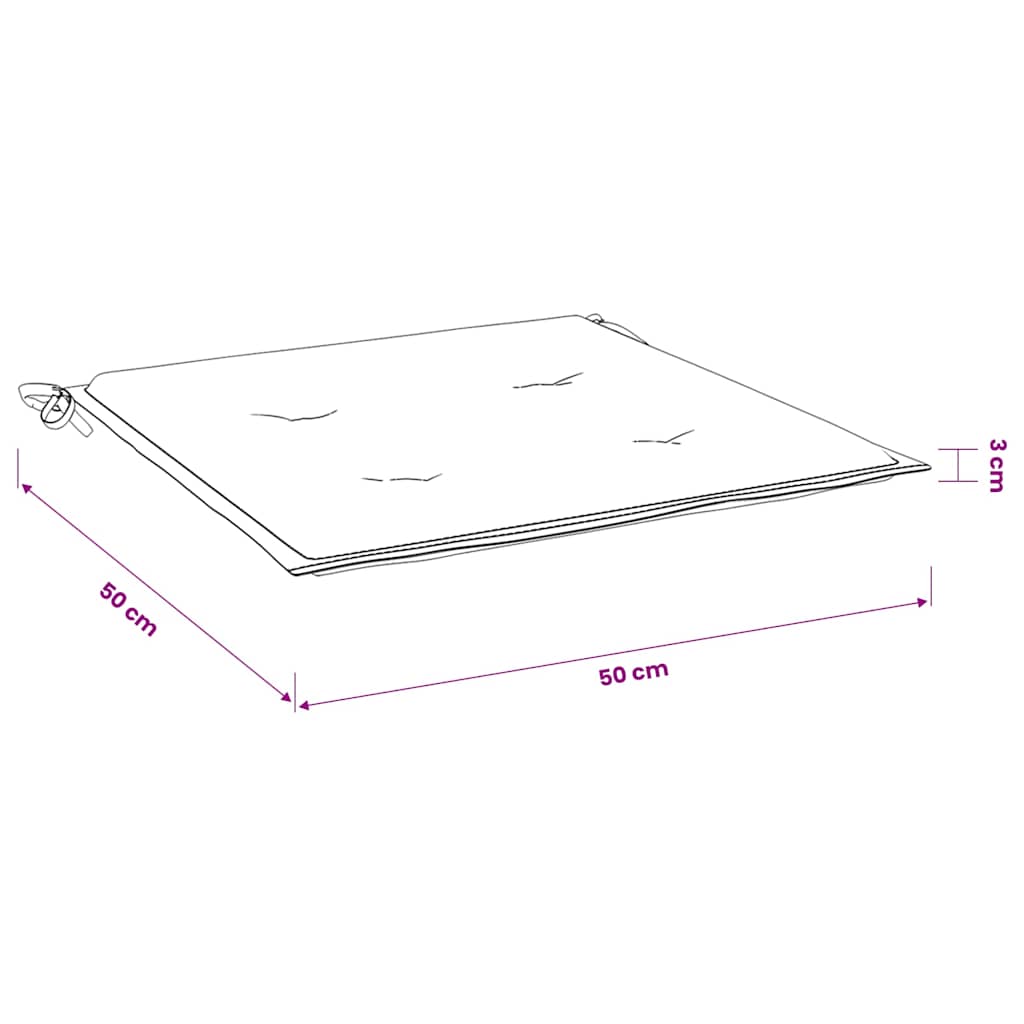 Cuscini per Sedia 2 pz Verdi 50x50x3 cm in Tessuto Oxford