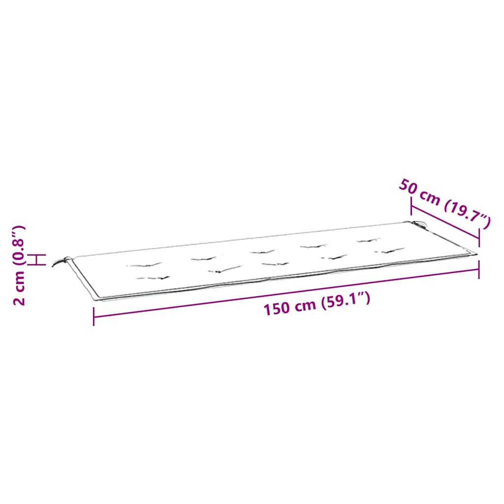 Cuscino per Panca Beige 150x50x3 cm in Tessuto Oxford | homemem39