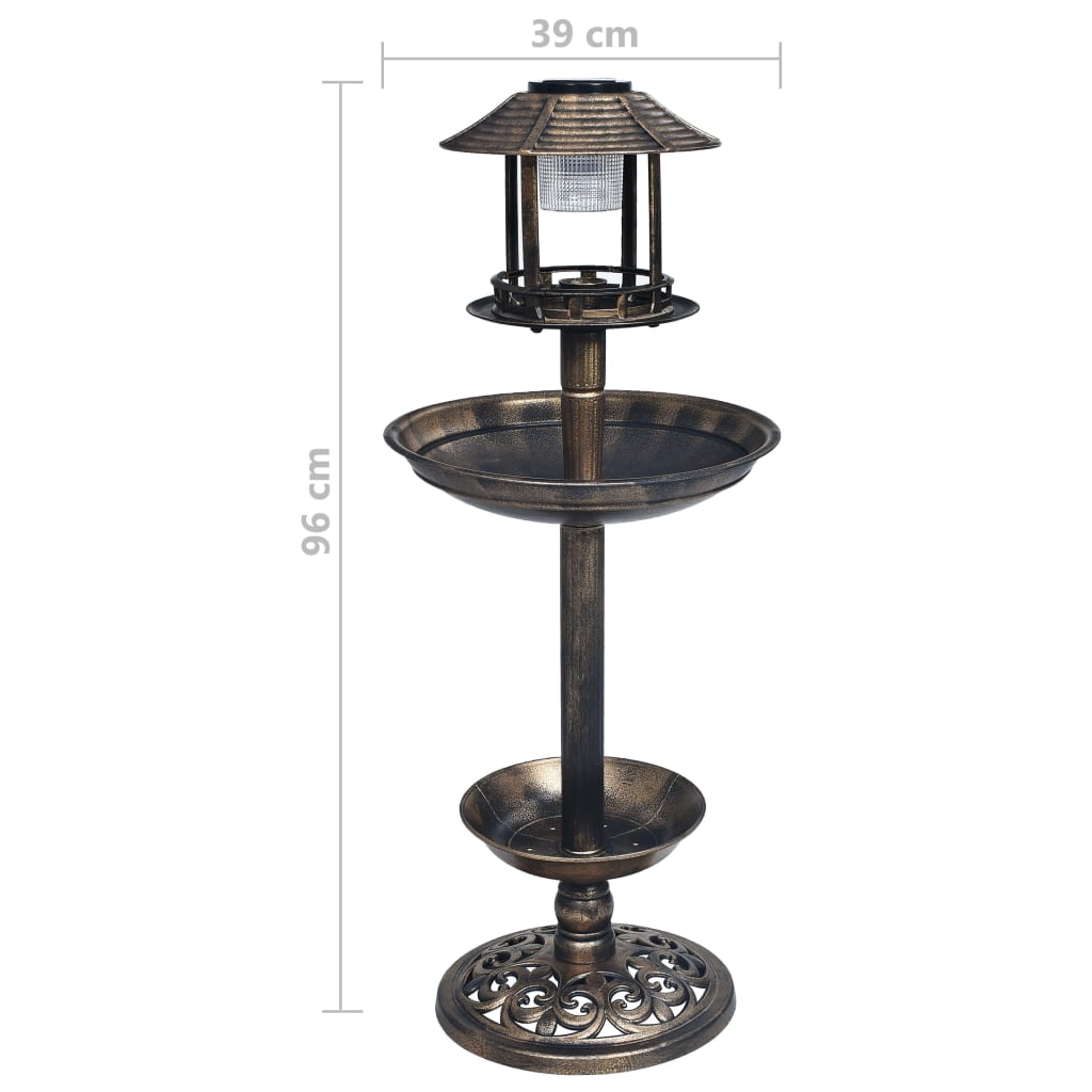 Bagnetto per Uccelli Decorativa con Luci LED Solari in Plastica | homemem39