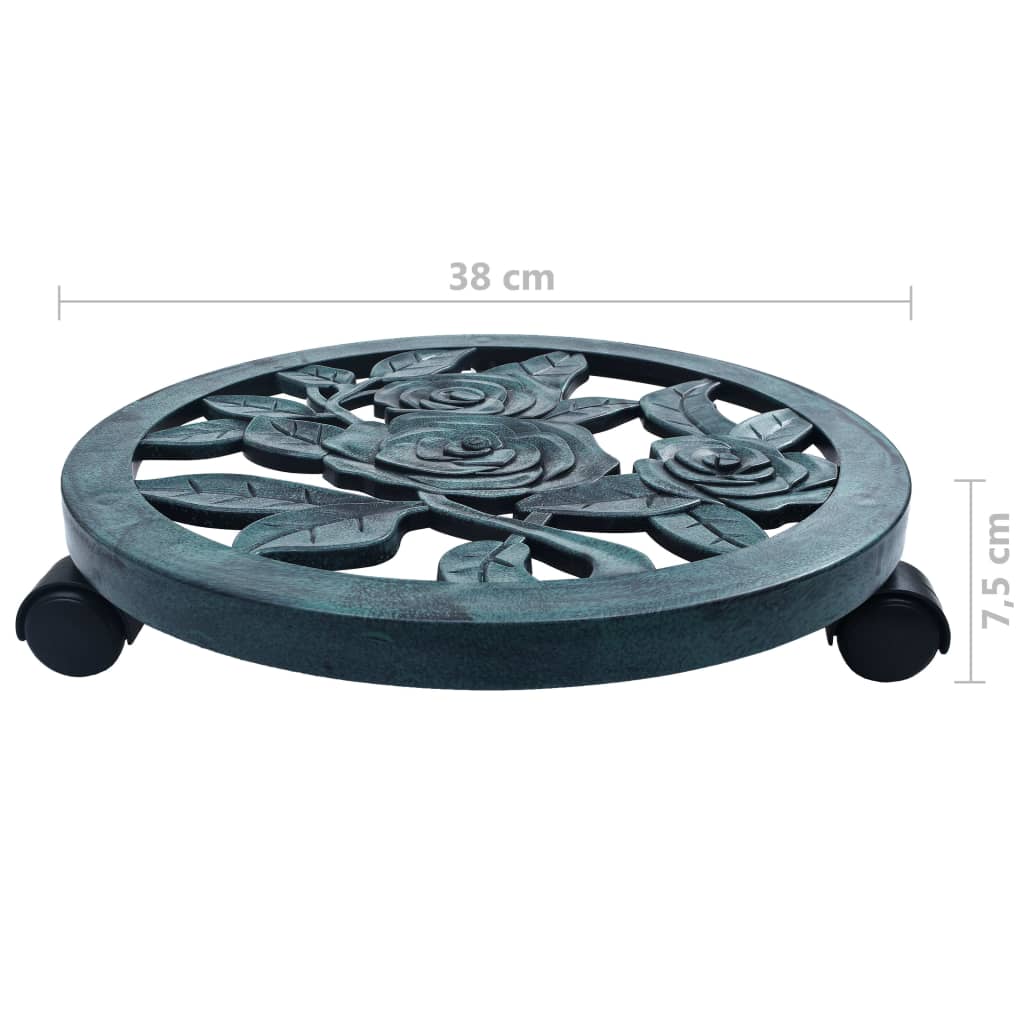 Carrelli Portavasi 6 pz Verdi 38 cm in Plastica | homemem39