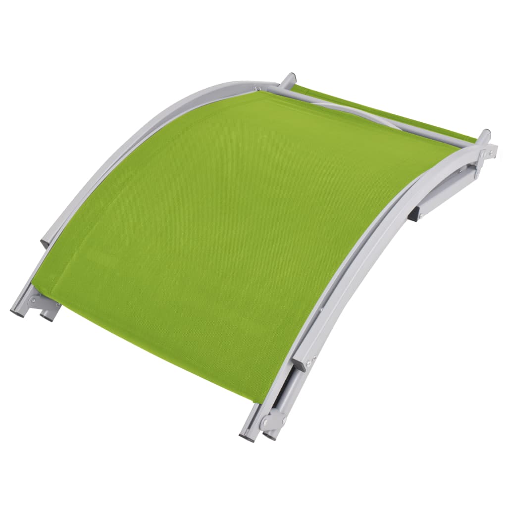 Folding Sun Loungers 2 pcs in Green Textilene