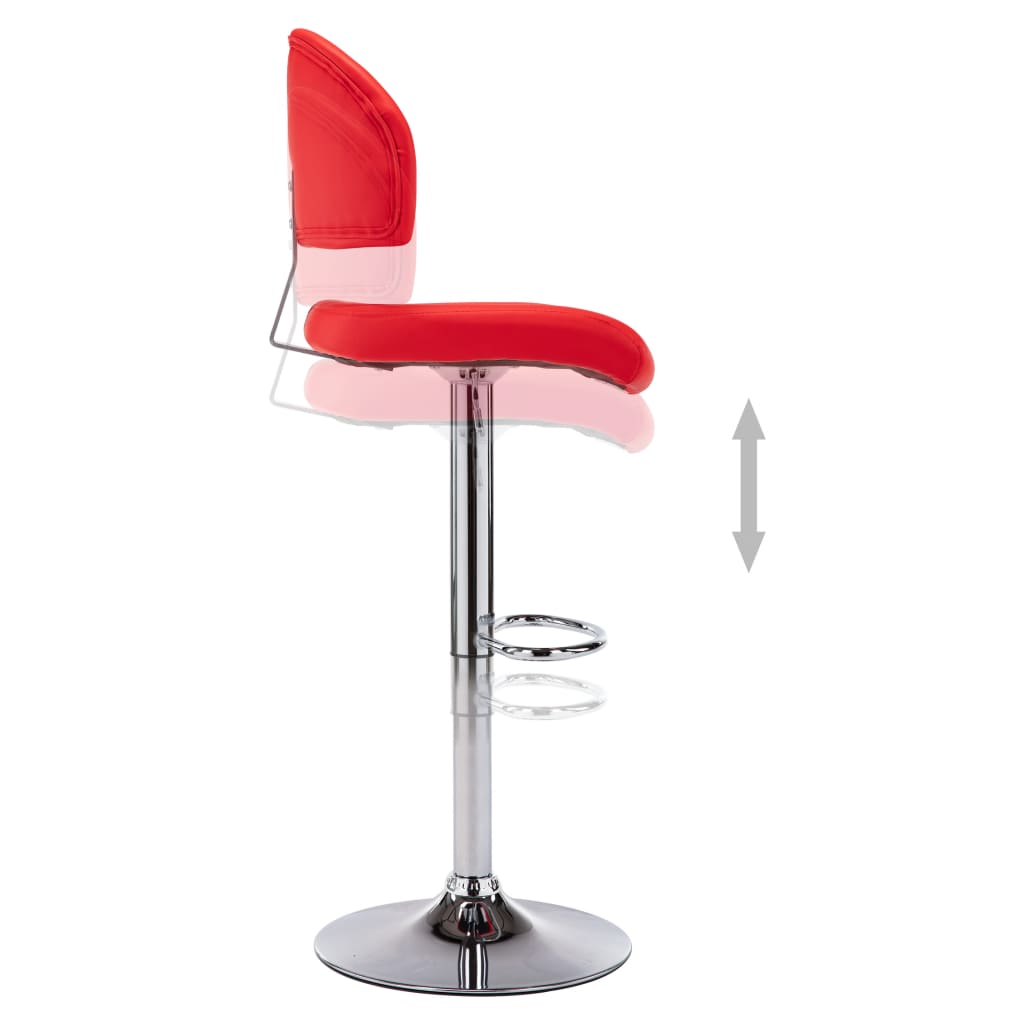 Sgabello da Bar Rosso in Similpelle - homemem39