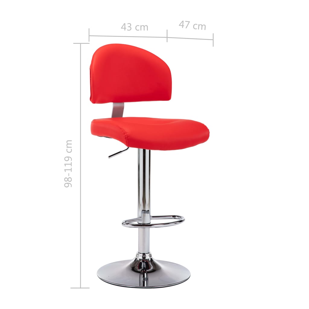 Sgabello da Bar Rosso in Similpelle - homemem39