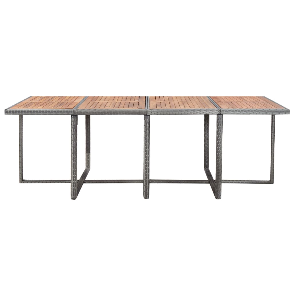 Set da Pranzo da Giardino 13 pz Polyrattan e Acacia Antracite - homemem39