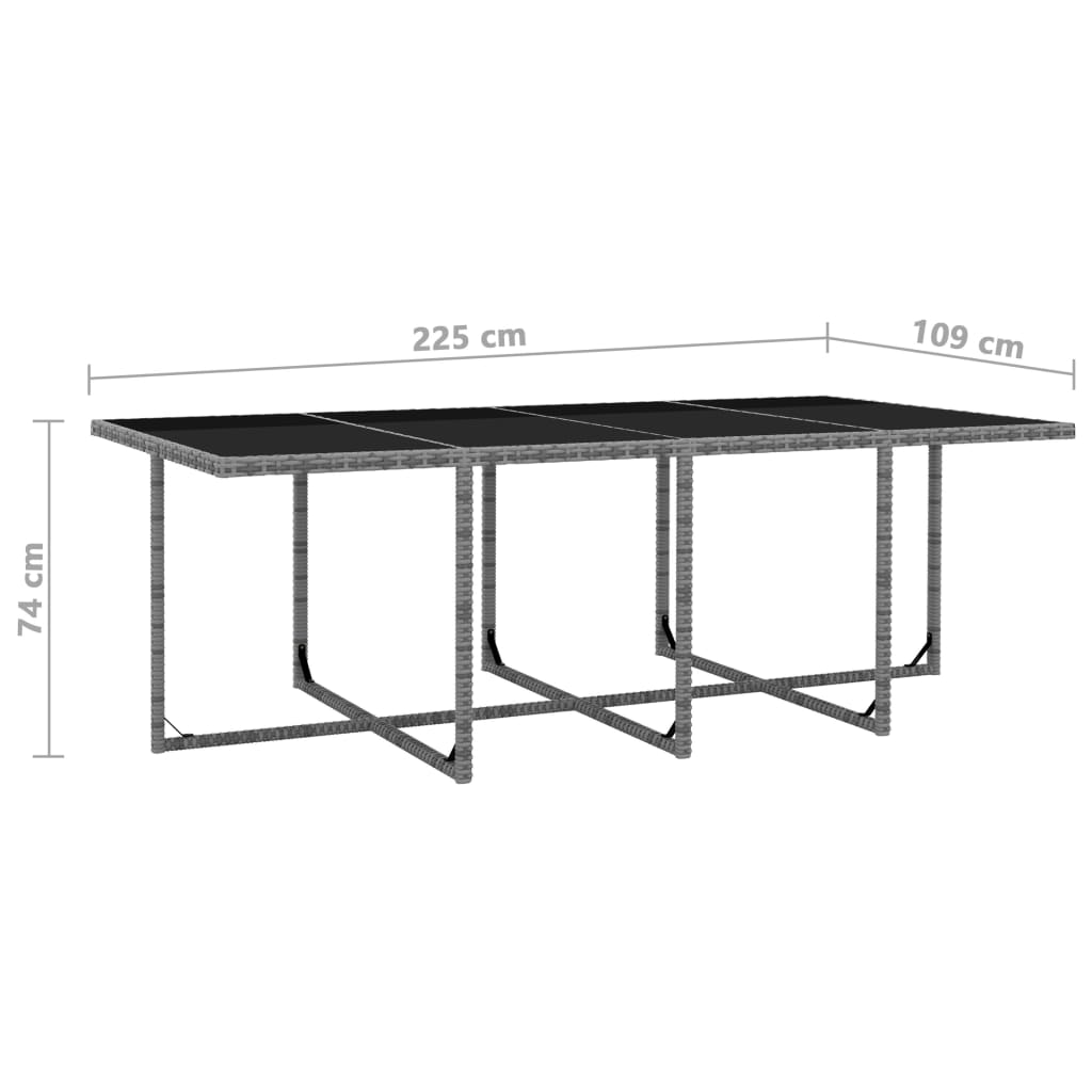 Set da Pranzo da Giardino 13 pz e Cuscini Polyrattan Antracite | homemem39