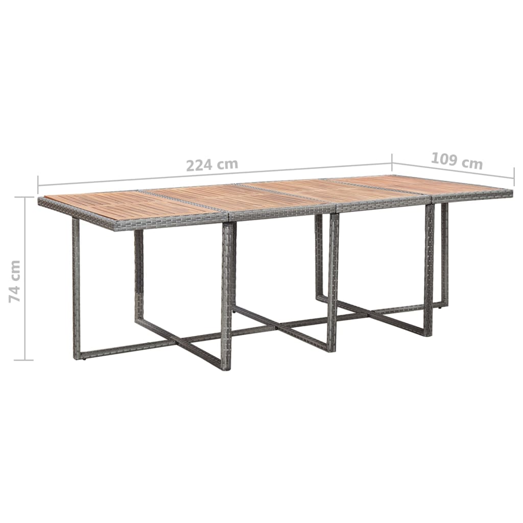 Set da Pranzo da Giardino 13 pz e Cuscini Polyrattan Antracite | homemem39