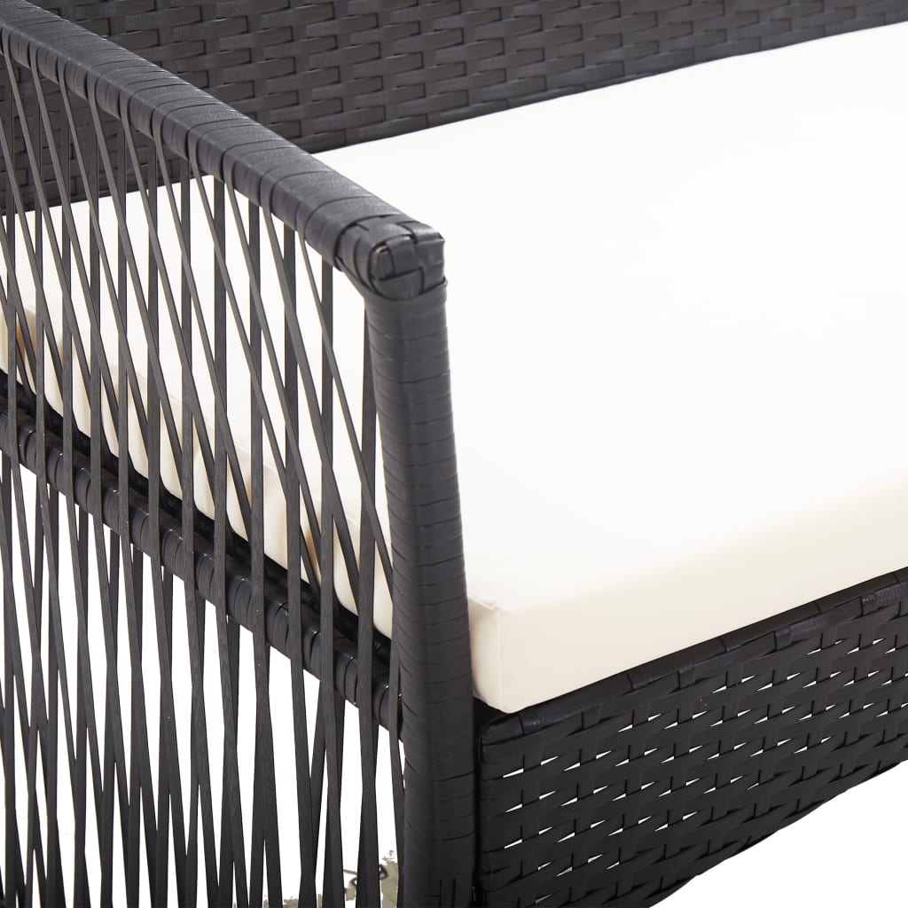 Set Divani da Giardino 4 pz con Cuscini in Polyrattan Nero | homemem39