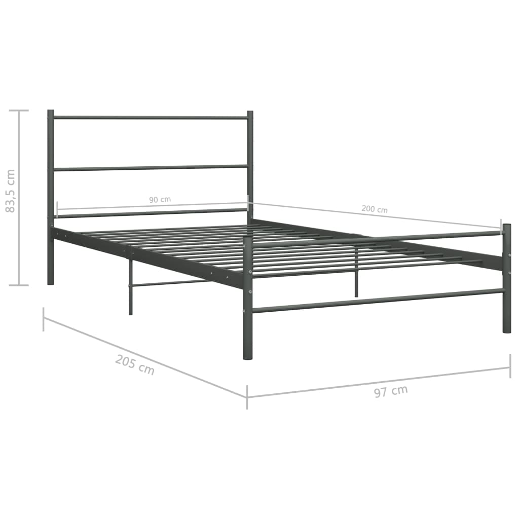 Giroletto Grigio in Metallo 90x200 cm | homemem39