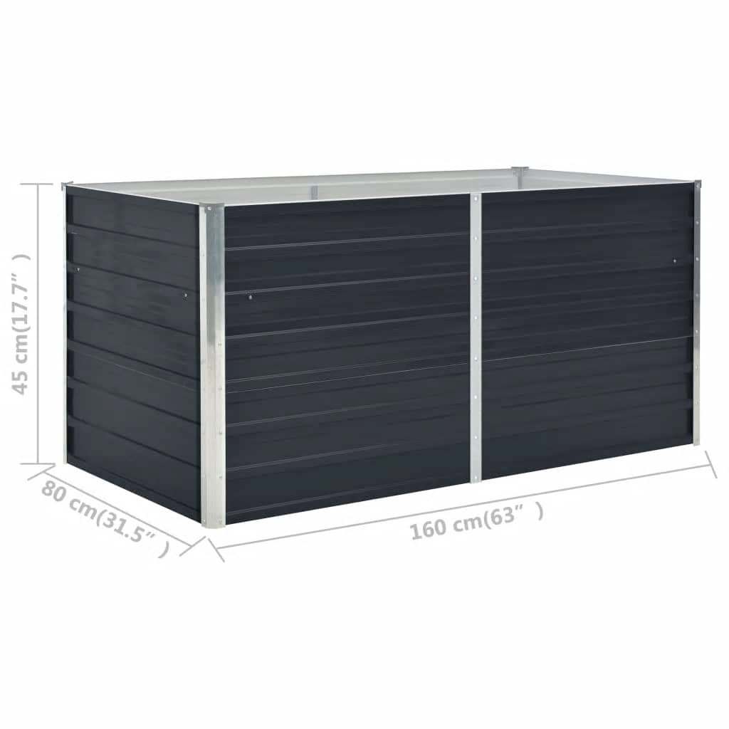Letto di Coltura Rialzato 160x80x45cm Acciaio Zincato Antracite | homemem39