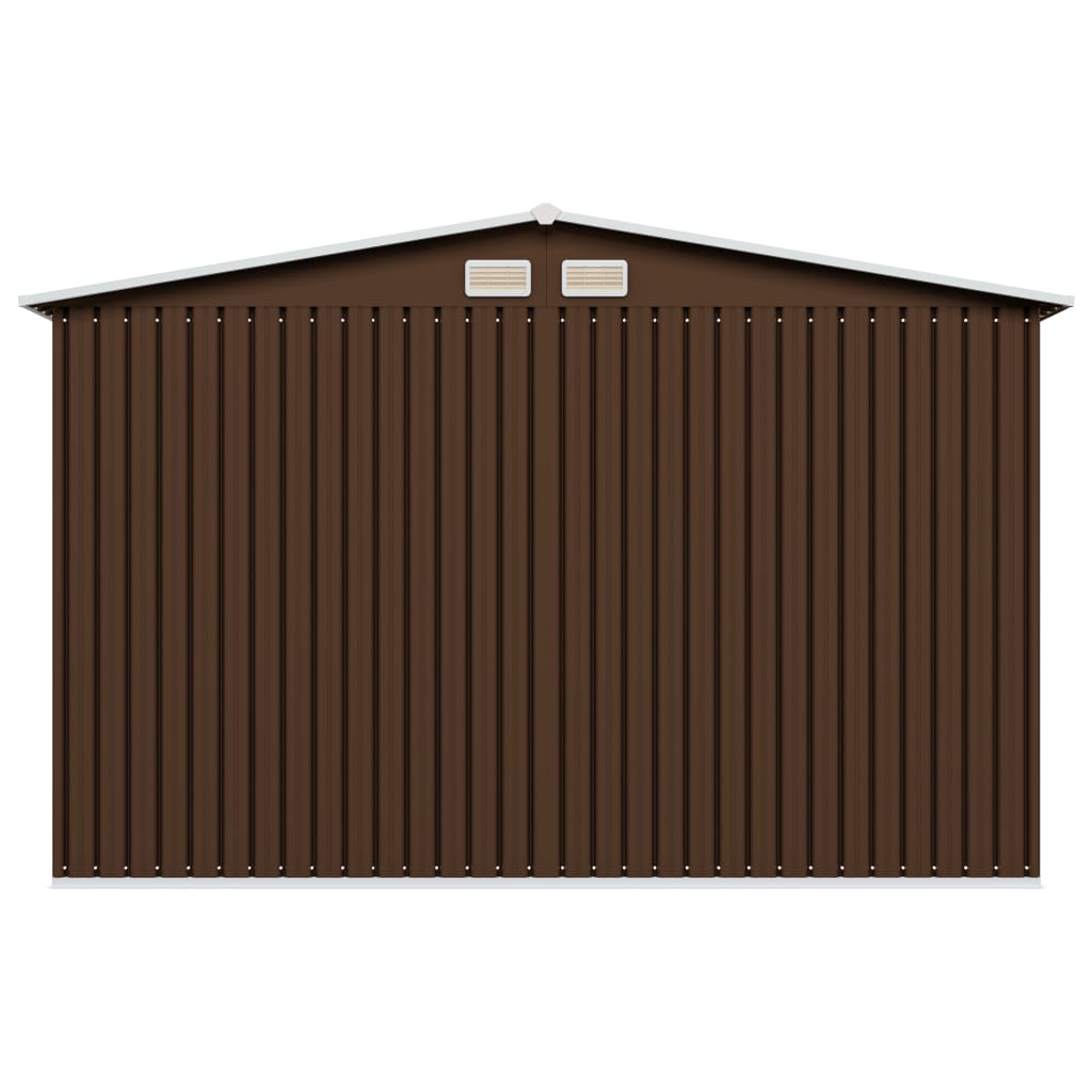 Capanno Attrezzi da Giardino Marrone 257x205x178 cm in Acciaio - homemem39