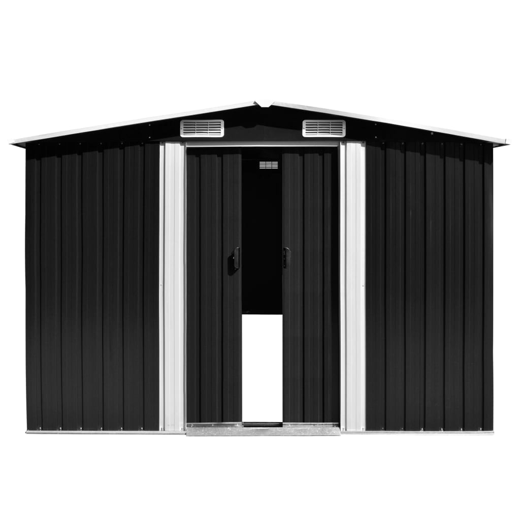 Capanno da Giardino Antracite 257x990x181 cm in Acciaio Zincato - homemem39