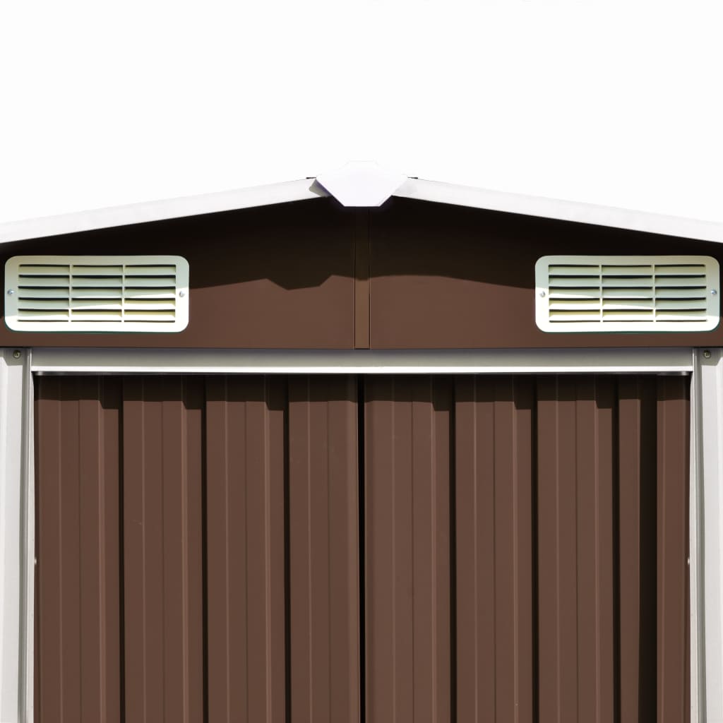 Capanno da Giardino Marrone 257x990x181 cm in Acciaio Zincato - homemem39