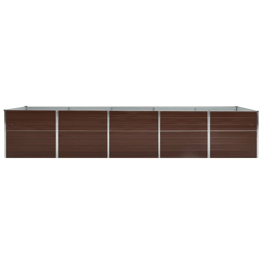 Letto Rialzato in Acciaio Zincato 400x80x77 cm Marrone - homemem39