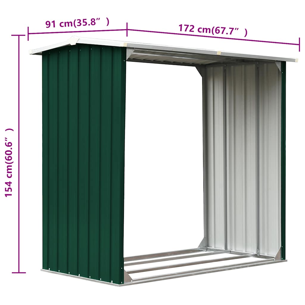 Capannone in Acciaio Zincato 172x91x154 cm Verde | homemem39