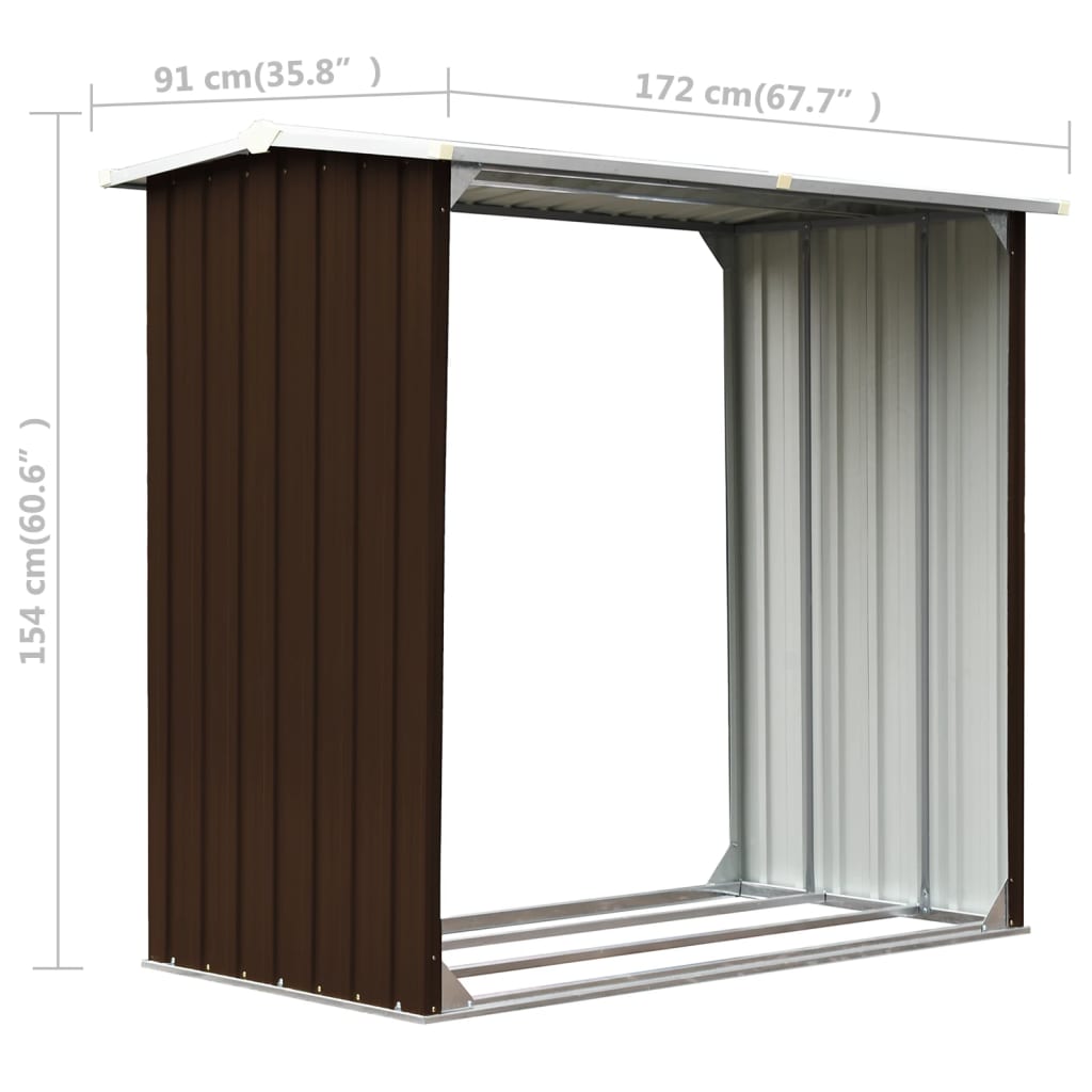 Capannone in Acciaio Zincato 172x91x154 cm Marrone - homemem39