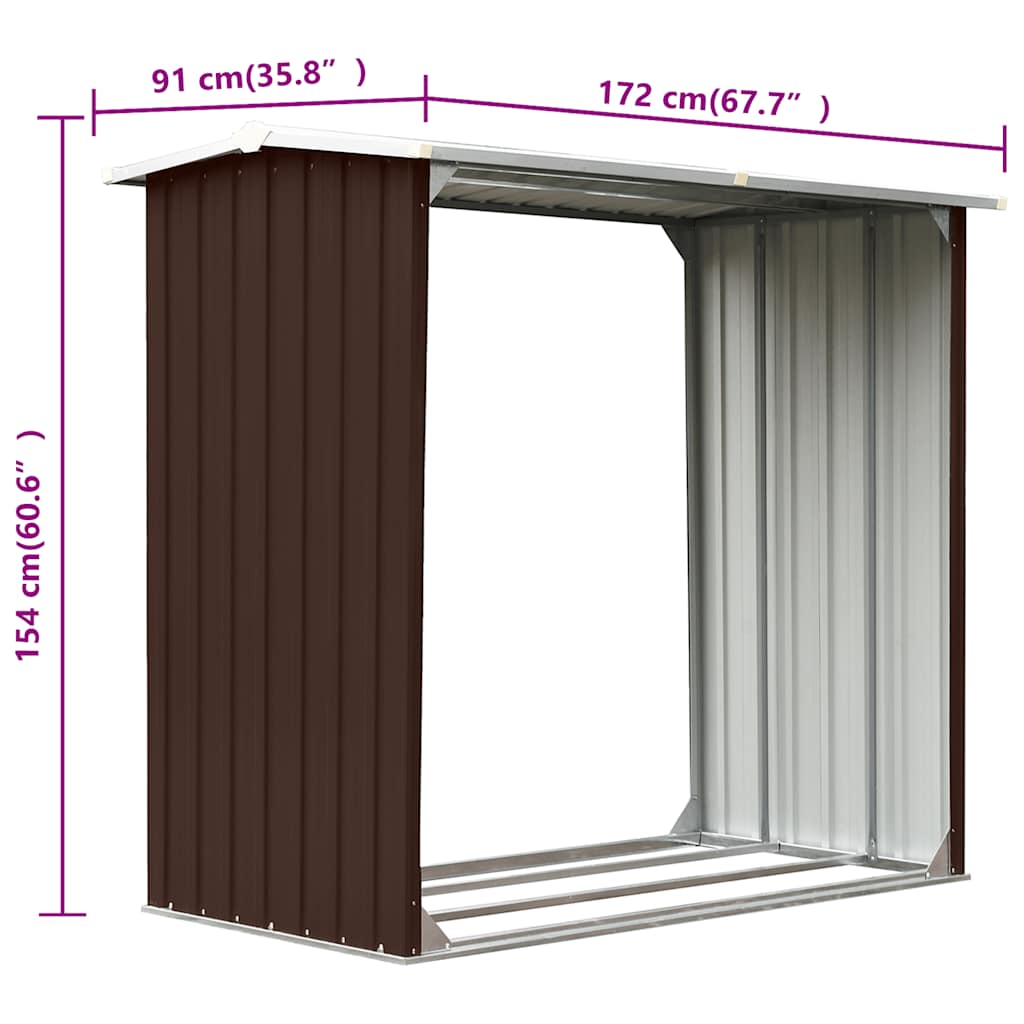 Capannone in Acciaio Zincato 172x91x154 cm Marrone | homemem39