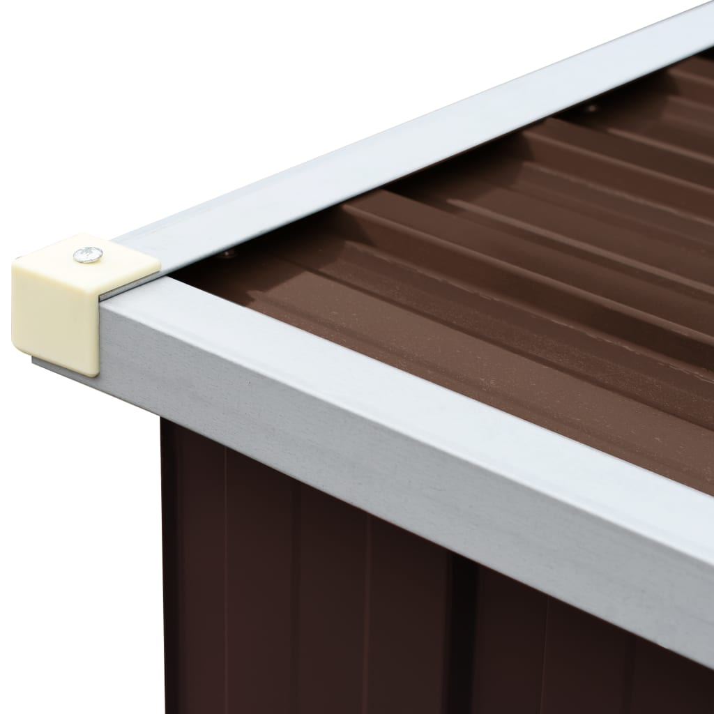 Capannone da Giardino in Acciaio Zincato 330x84x152cm Marrone - homemem39