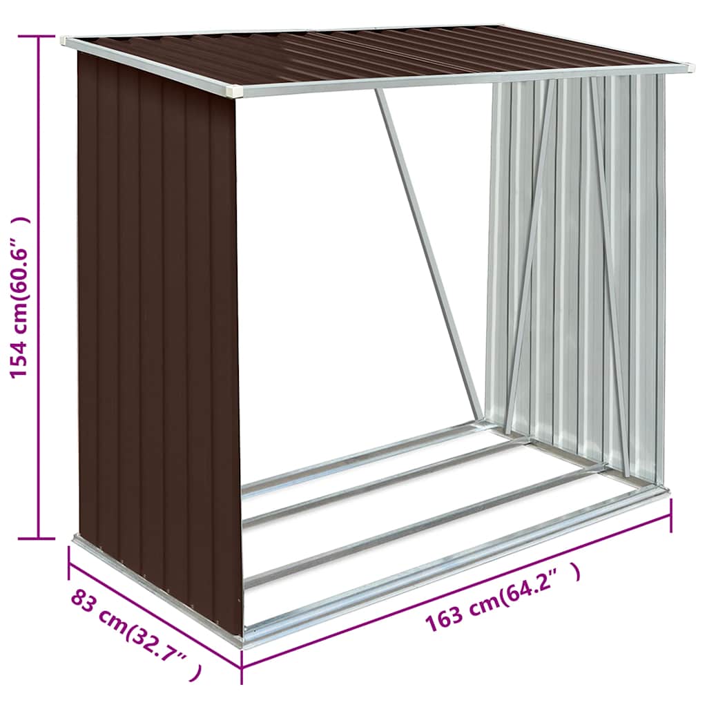 Capannone da Giardino in Acciaio Zincato 163x83x154 cm Marrone | homemem39