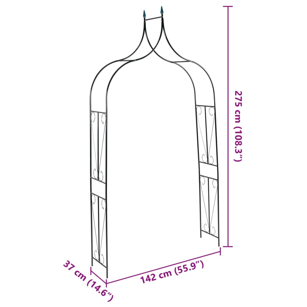 Arco da Giardino Verde Scuro 142x37x275 cm in Ferro | homemem39