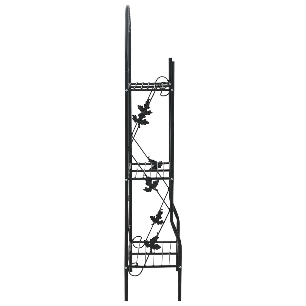 Supporto per Piante a 3 Livelli Nero 52x28x128 cm in Ferro - homemem39