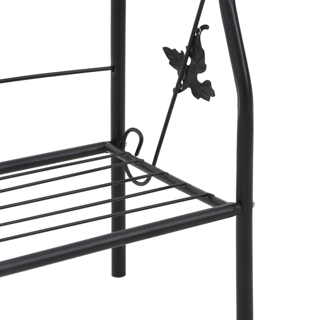 Supporto per Piante a 3 Livelli Nero 52x28x128 cm in Ferro - homemem39