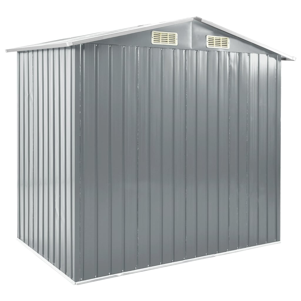 Capanno da Giardino con Scaffali Grigio 205x130x183 cm in Ferro - homemem39