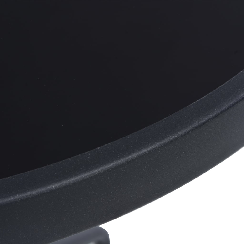 Tavolo da Giardino Nero 60 cm in Acciaio e Vetro - homemem39